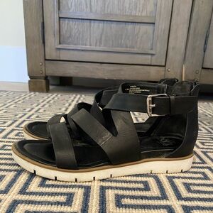 Black Wrap Leather Sandals